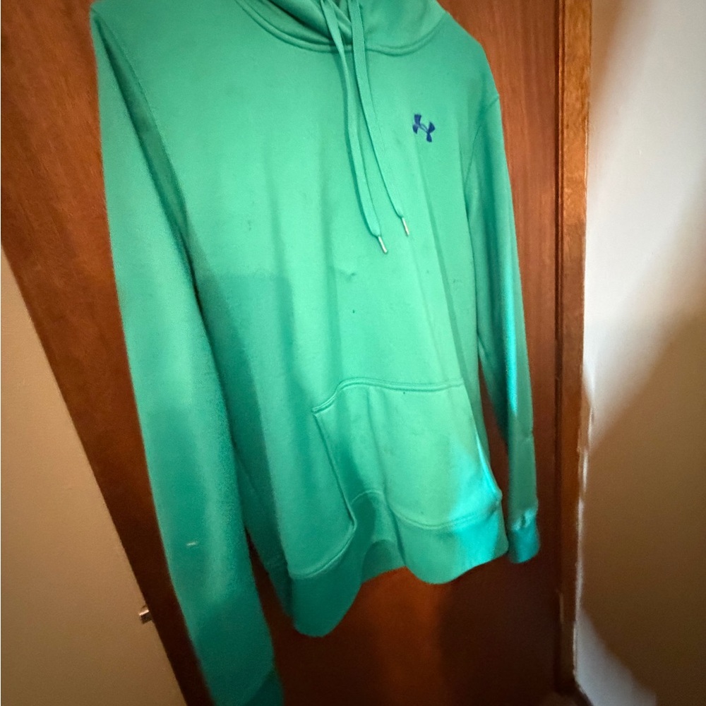 Under Armour Teal Hoodie with Blue Logo